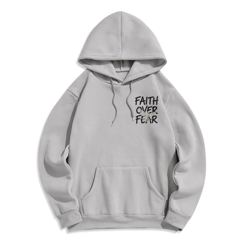 Christianartworkshop Faith Over Fear 2 Timothy 1:7 Fleece Lined Polyester Hoodie - image 14