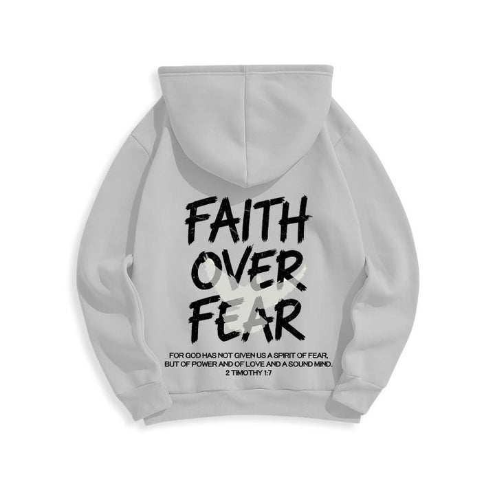 Christianartworkshop Faith Over Fear 2 Timothy 1:7 Fleece Lined Polyester Hoodie - image 15
