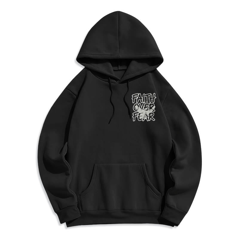 Christianartworkshop Faith Over Fear 2 Timothy 1:7 Fleece Lined Polyester Hoodie - image 8