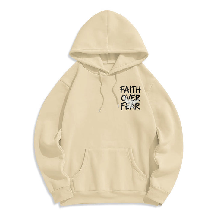 Christianartworkshop Faith Over Fear 2 Timothy 1:7 Fleece Lined Polyester Hoodie - image 23