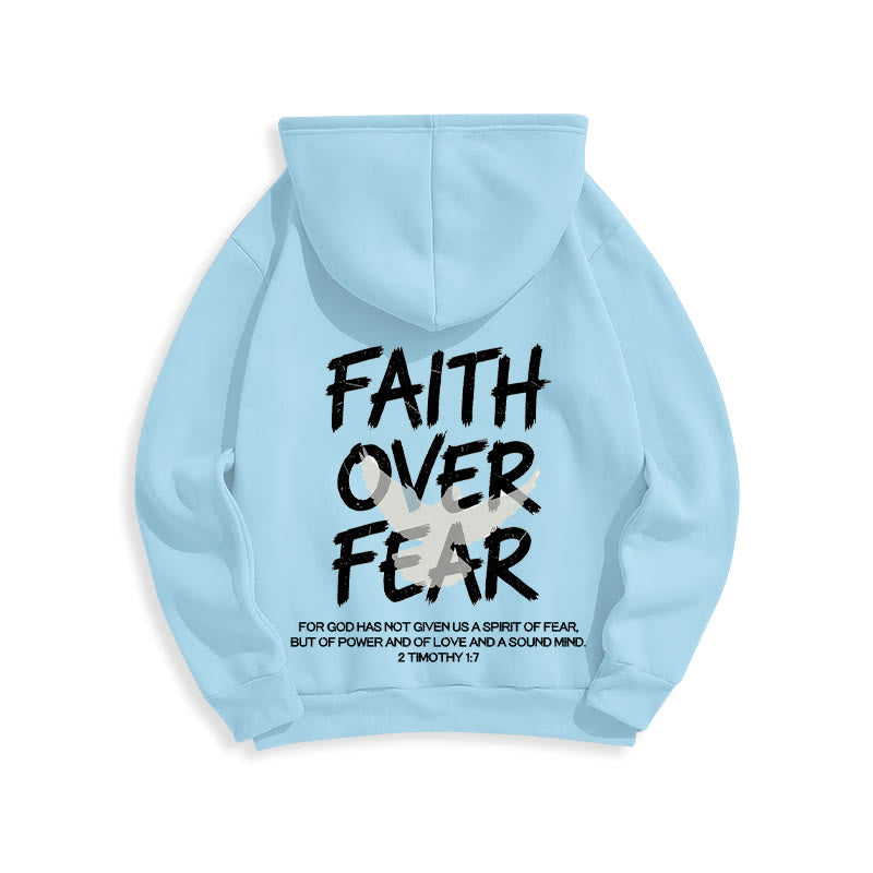 Christianartworkshop Faith Over Fear 2 Timothy 1:7 Fleece Lined Polyester Hoodie - image 21