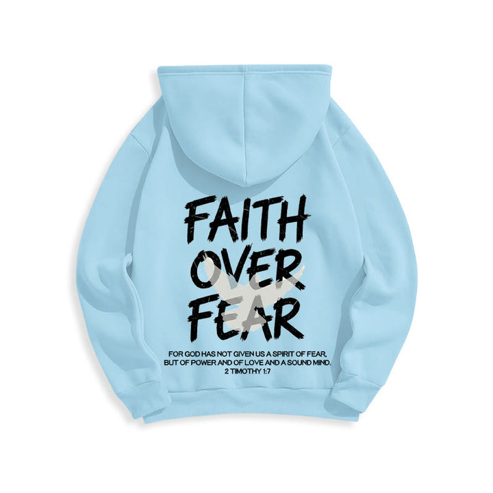 Christianartworkshop Faith Over Fear 2 Timothy 1:7 Fleece Lined Polyester Hoodie - image 21