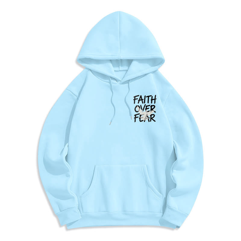 Christianartworkshop Faith Over Fear 2 Timothy 1:7 Fleece Lined Polyester Hoodie - image 20