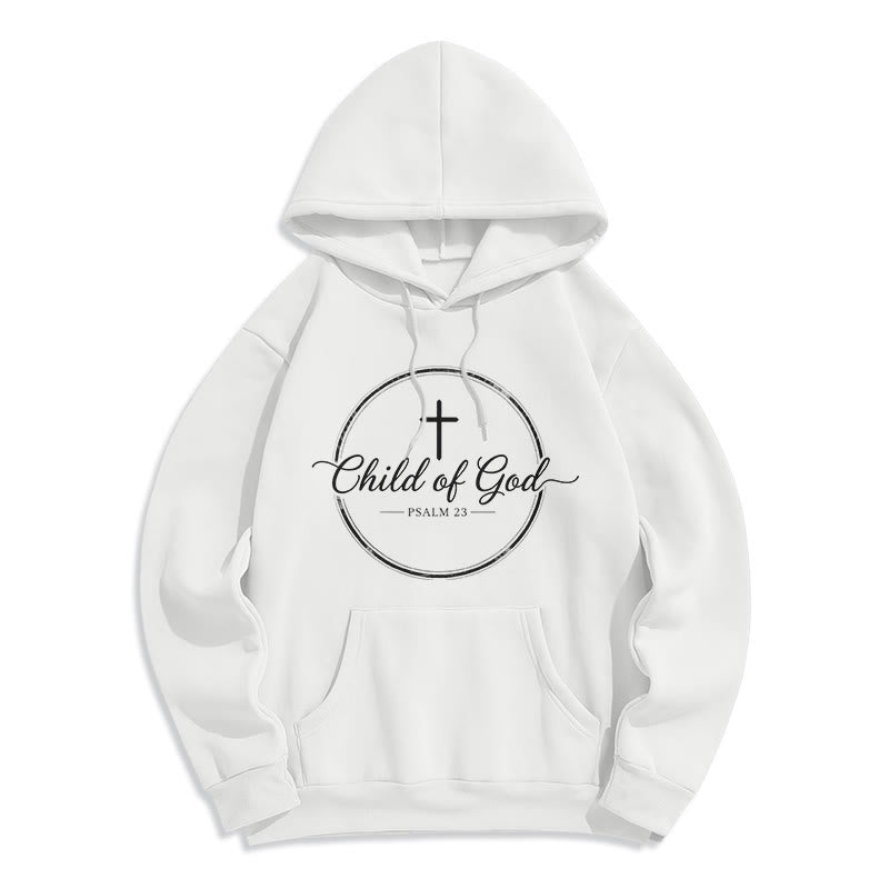 Christianartworkshop Child of God Psalm 23 Fleece Lined Polyester Hoodie - White - 2XL - image 5