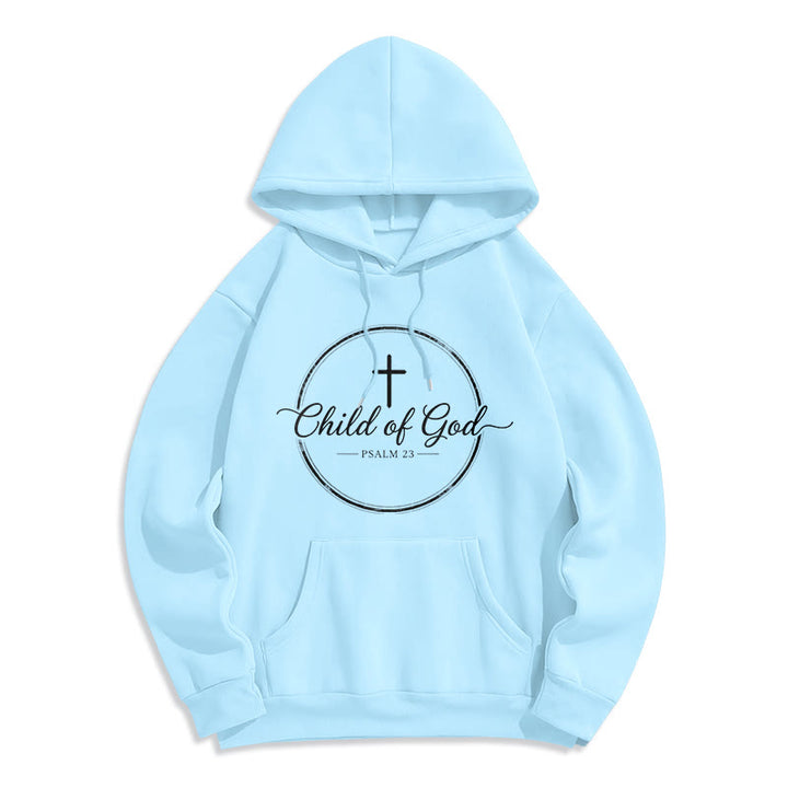 Christianartworkshop Child of God Psalm 23 Fleece Lined Polyester Hoodie - Blue - 2XL - image 8