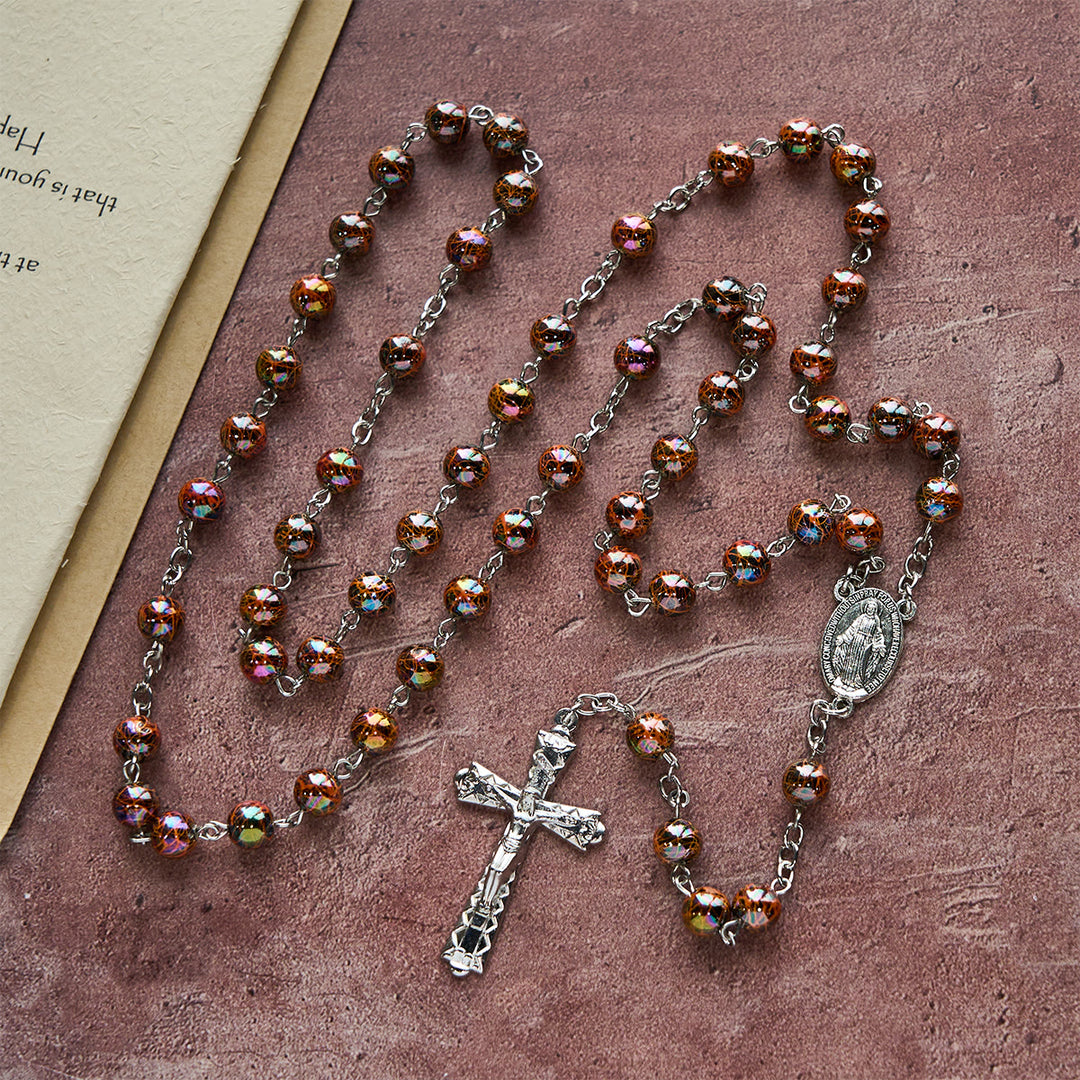 Christianartworkshop Iridescent Acrylic Faith Rosary: Luminous Comfort with Sacred Symbolism - image 3