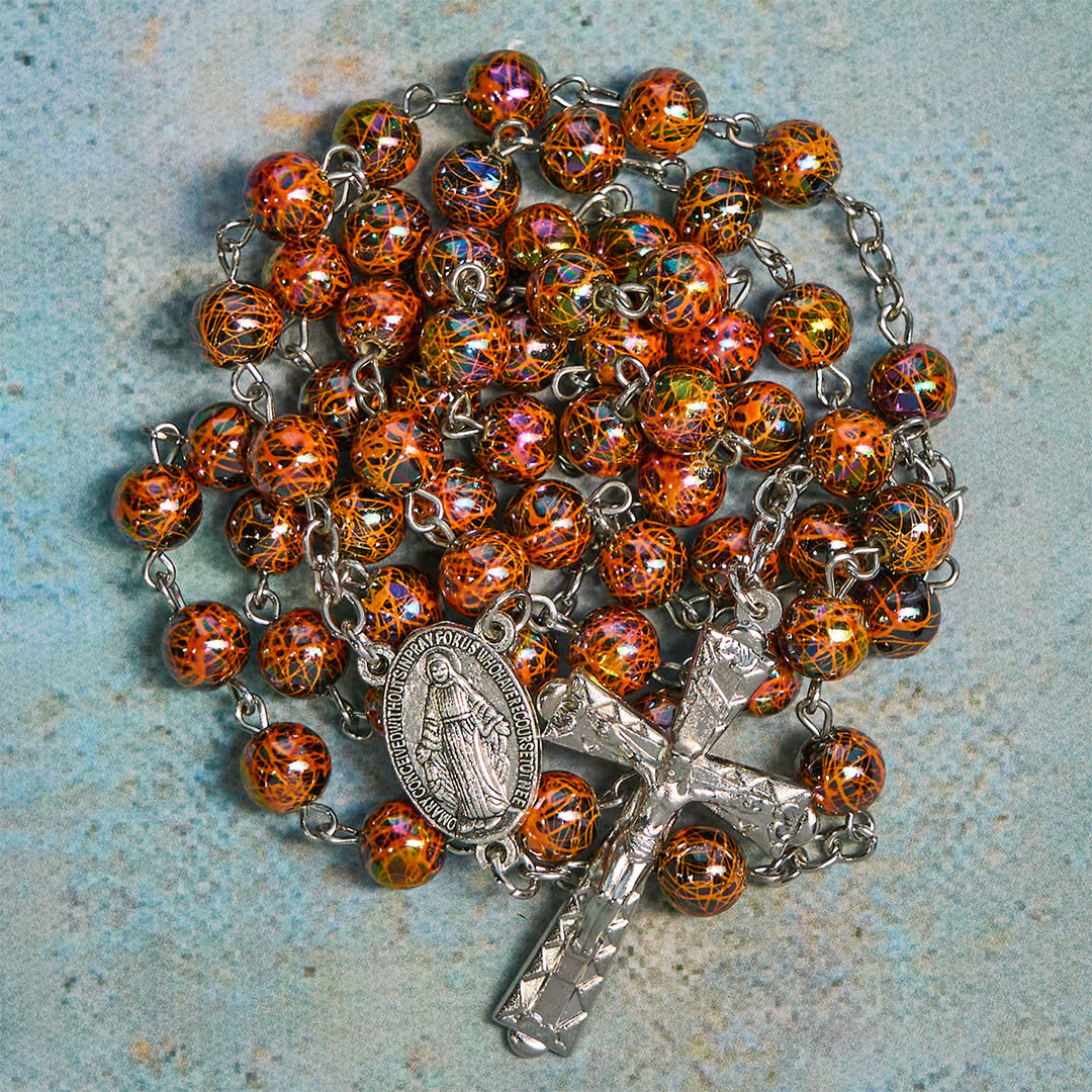 Christianartworkshop Iridescent Acrylic Faith Rosary: Luminous Comfort with Sacred Symbolism - Our Lady & Crucifix - image 0