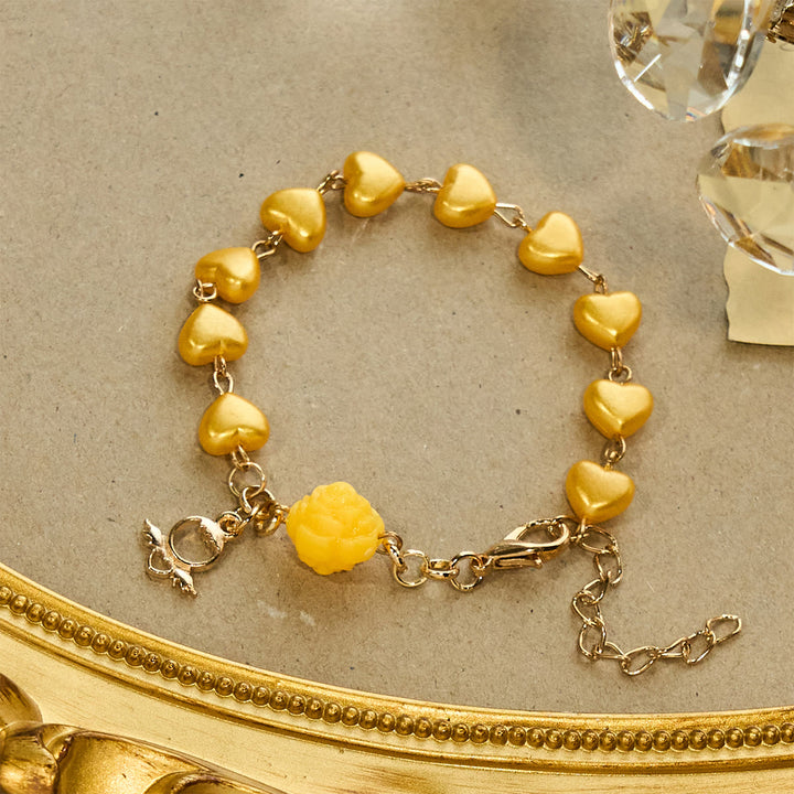 Christianartworkshop Yellow Heart Bead Rosary & Bracelet Set: Tender Companion of Daily Grace - image 8