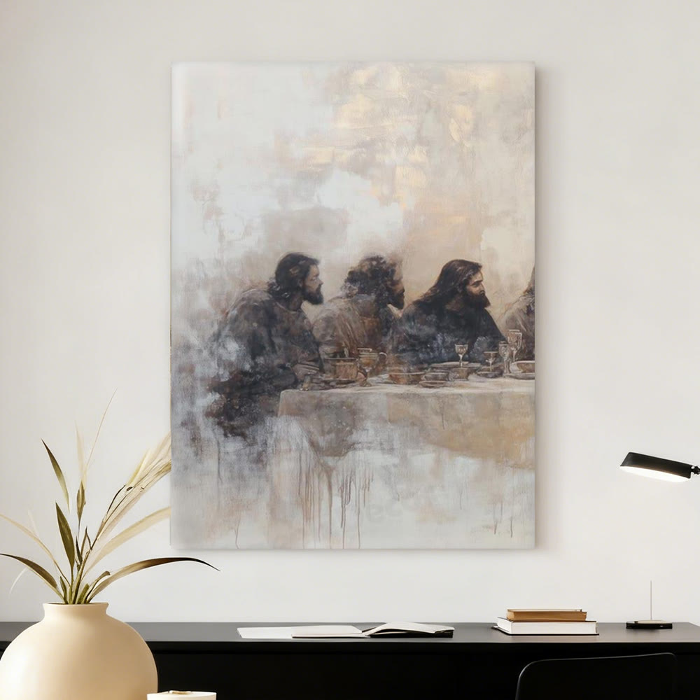 Christianartworkshop The Last Supper Warm-Toned Canvas Wall Art Set: Serene Companion of Home Grace - image 4