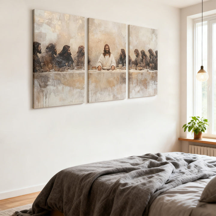 Christianartworkshop The Last Supper Warm-Toned Canvas Wall Art Set: Serene Companion of Home Grace - image 2