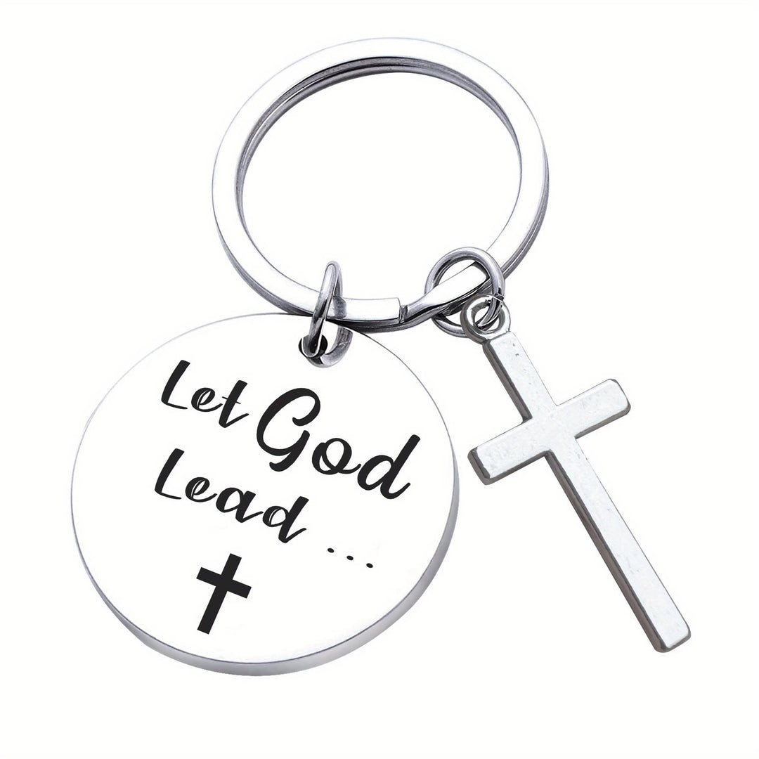 Christianartworkshop Verse-Accent Cross Keychains: Meaningful Comfort with Sacred Symbolism - Let God Lead - image 5