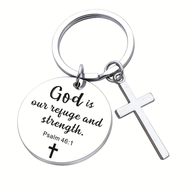 Christianartworkshop Verse-Accent Cross Keychains: Meaningful Comfort with Sacred Symbolism - Psalm 46:1 - image 8