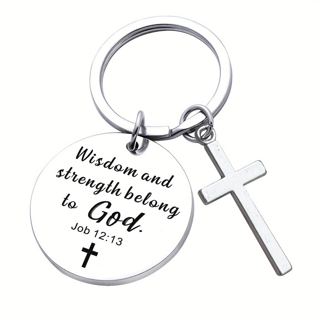 Christianartworkshop Verse-Accent Cross Keychains: Meaningful Comfort with Sacred Symbolism - Job 12:13 - image 6