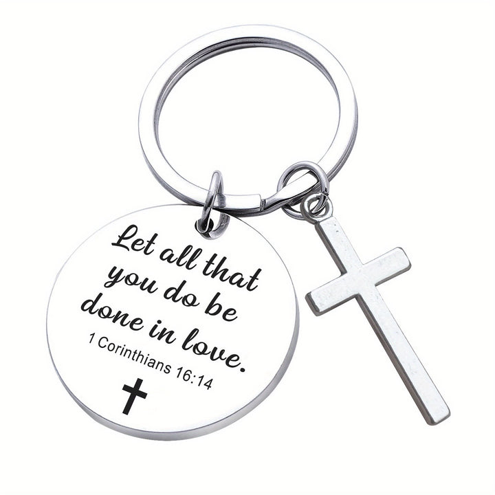 Christianartworkshop Verse-Accent Cross Keychains: Meaningful Comfort with Sacred Symbolism - 1 Corinthians 16:14 - image 4