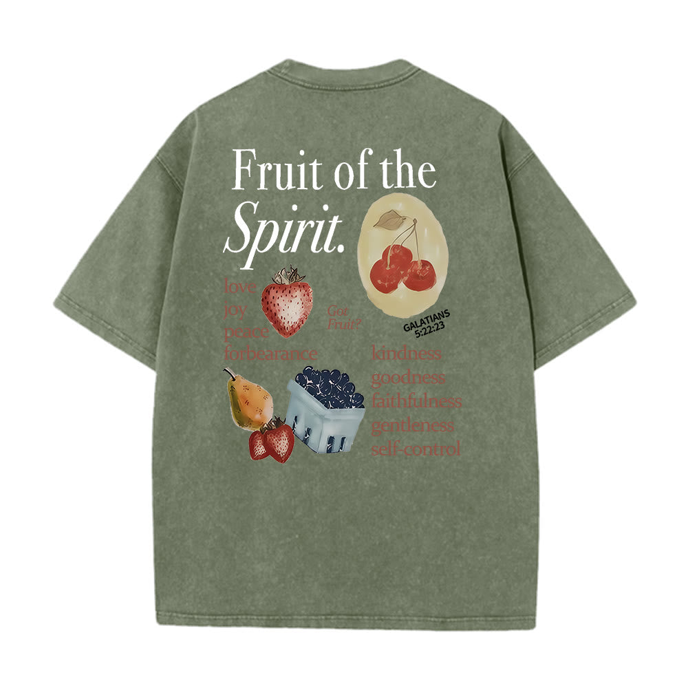 Christianartworkshop Fruit Of The Spirit Double Sided Unisex Washed T-shirt - image 0