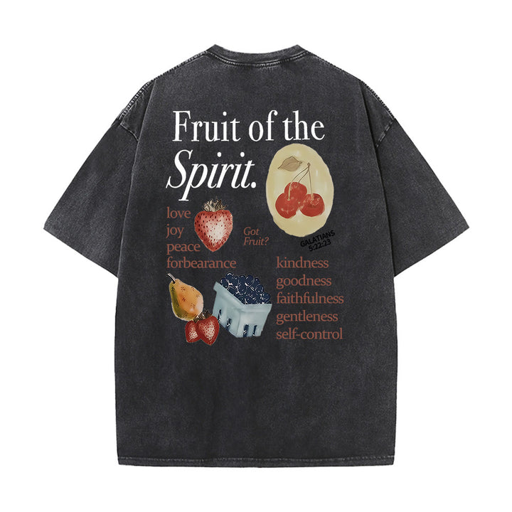 Christianartworkshop Fruit Of The Spirit Double Sided Unisex Washed T-shirt - image 6