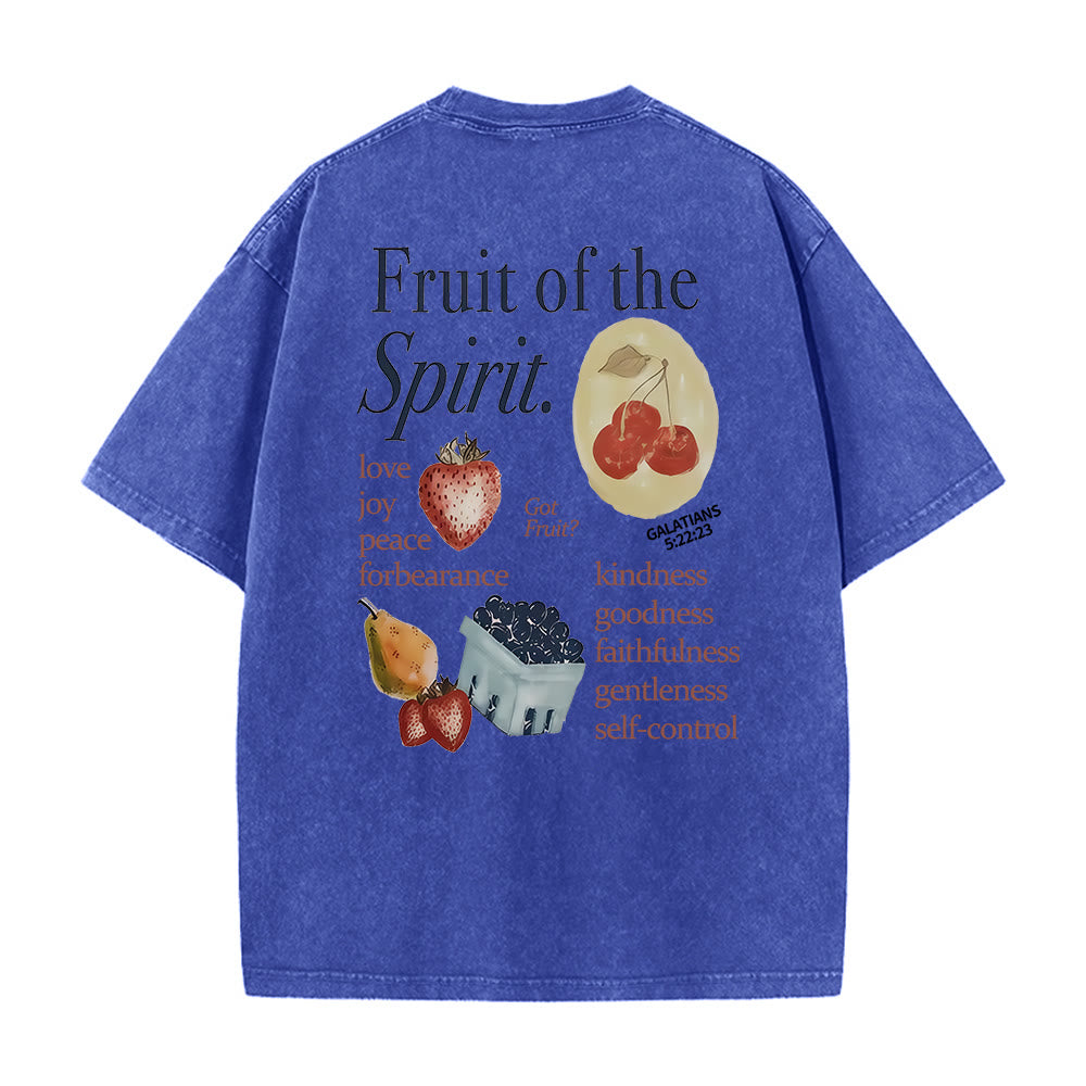 Christianartworkshop Fruit Of The Spirit Double Sided Unisex Washed T-shirt - image 12