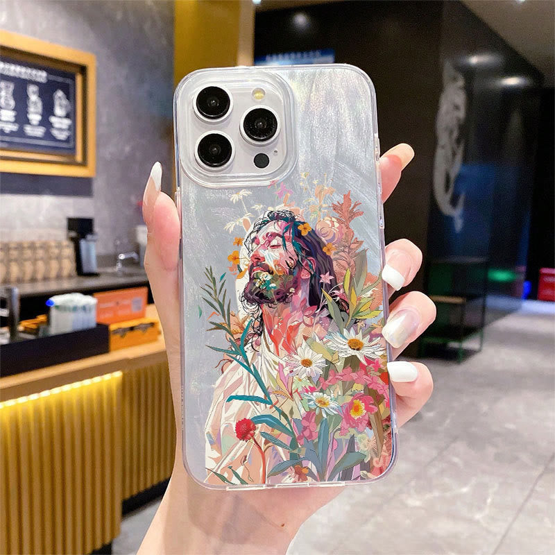 Christianartworkshop Floral Jesus Phone Case: Gentle Grace for Daily Device Use - Transparent Frame - iPhone 7 - image 3