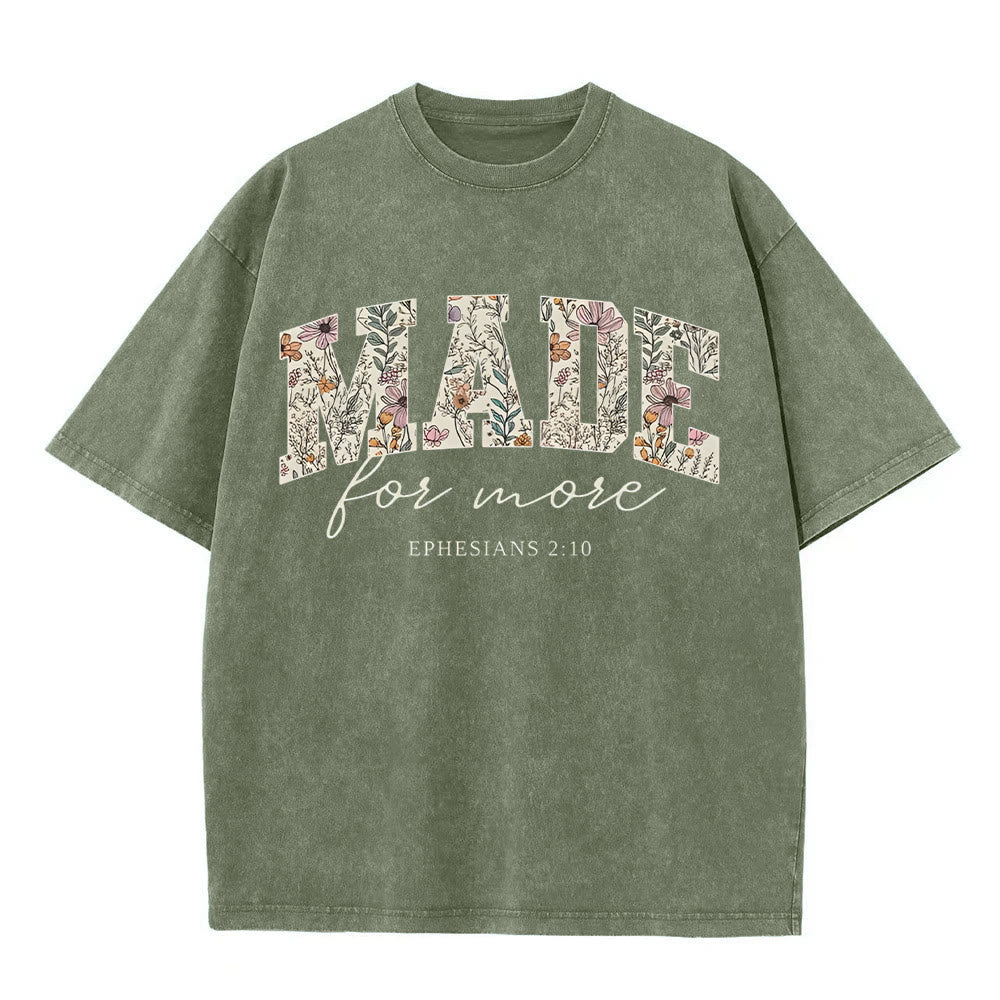 Christianartworkshop Made for More Washed T-Shirt - Army Green - 4XL - image 5