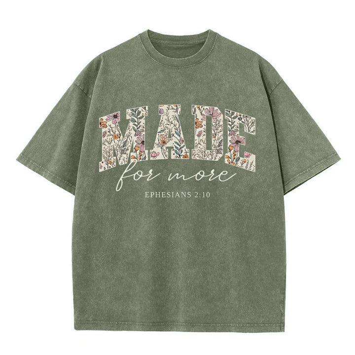 Christianartworkshop Made for More Washed T-Shirt - Army Green - 4XL - image 5