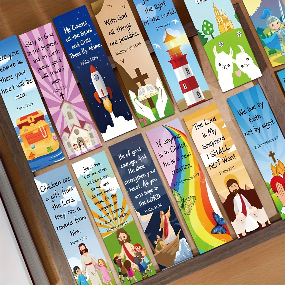 Christianartworkshop Bible Verse & Illustration Bookmarks Set of 30: Gentle Encouragement for Readers - image 2