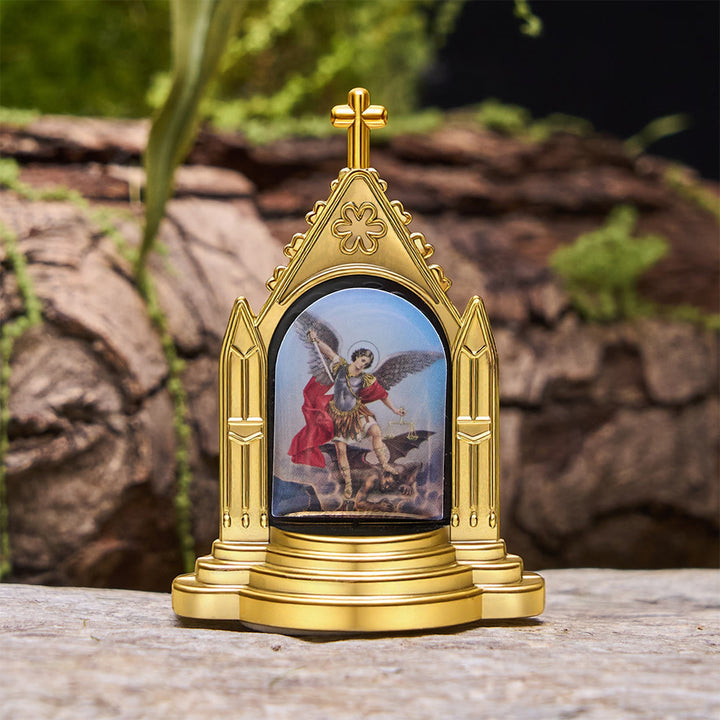 Christianartworkshop Ornate Frame Sacred Figurine Desktop Decor: His Presence in Gentle Display - St. Michael - image 9
