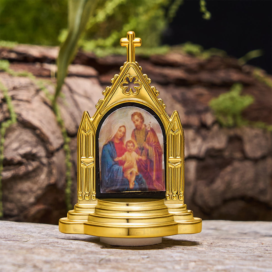 Christianartworkshop Ornate Frame Sacred Figurine Desktop Decor: His Presence in Gentle Display - Holy Family - image 8