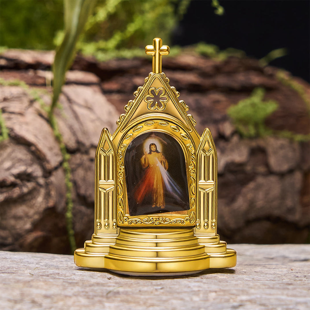 Christianartworkshop Ornate Frame Sacred Figurine Desktop Decor: His Presence in Gentle Display - Jesus - image 7