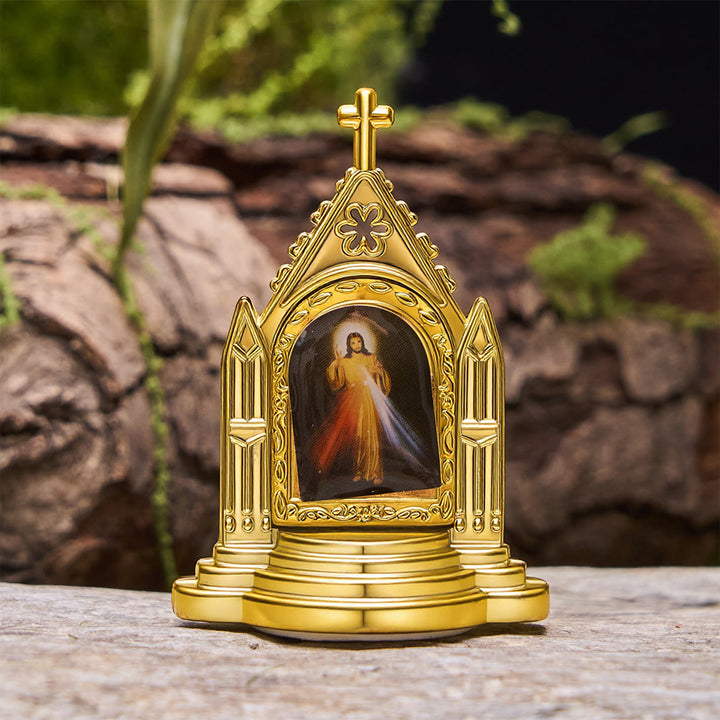 Christianartworkshop Ornate Frame Sacred Figurine Desktop Decor: His Presence in Gentle Display - Jesus - image 7