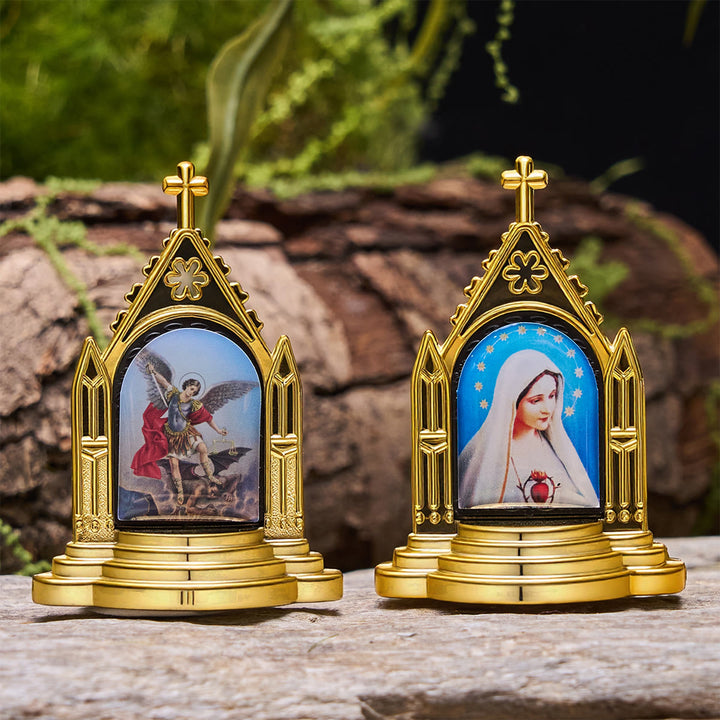 Christianartworkshop Ornate Frame Sacred Figurine Desktop Decor: His Presence in Gentle Display - image 2