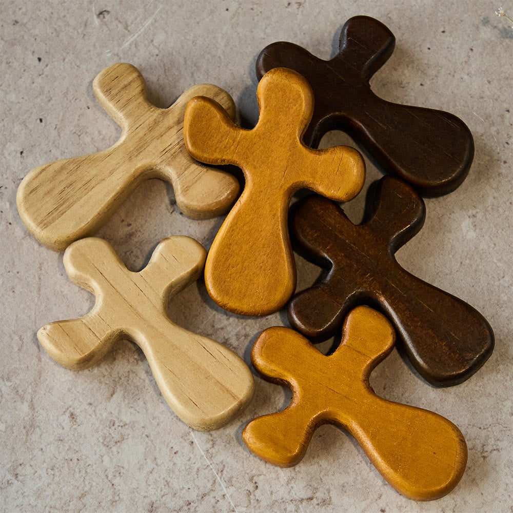 Christianartworkshop Six-Piece Wood Pocket Cross Set: His Grace On-the-Go - 6pcs/set (2 for each color) - image 0