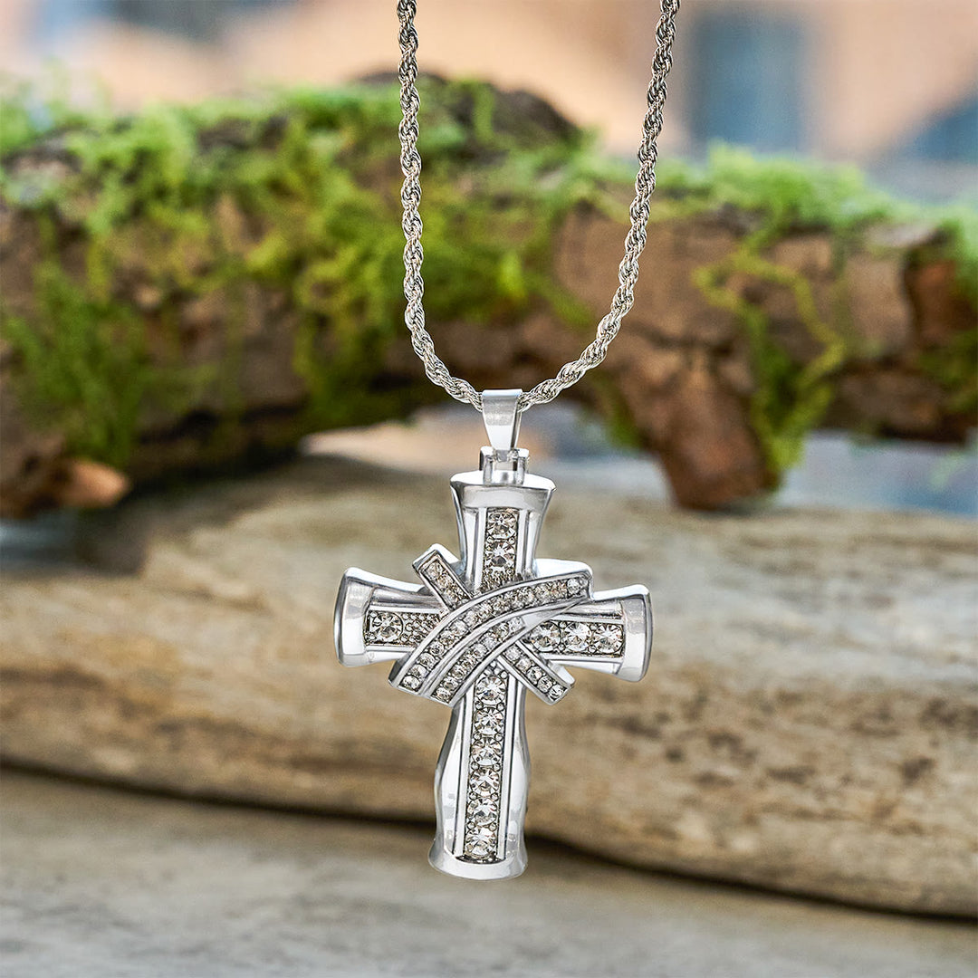 FREE Today: Two-color Grace & Glory Baroque Radiance Cross Necklace - Silver - image 8