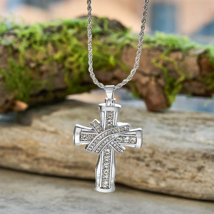 FREE Today: Two-color Grace & Glory Baroque Radiance Cross Necklace - Silver - image 8