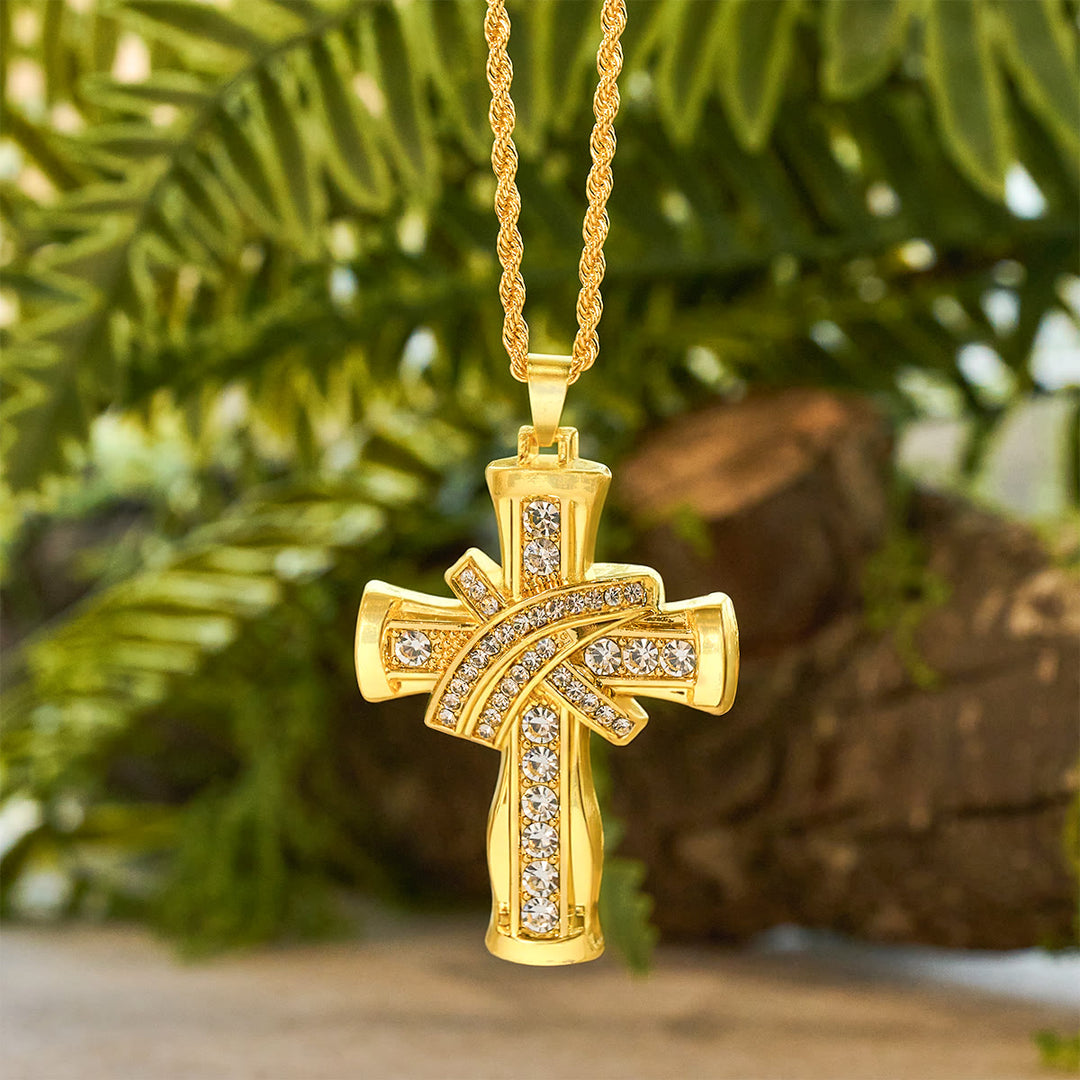 FREE Today: Two-color Grace & Glory Baroque Radiance Cross Necklace - Golden - image 0