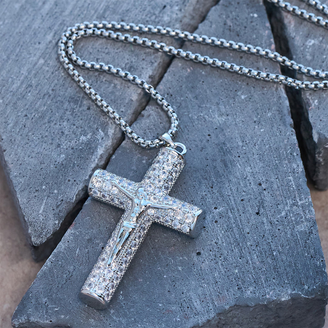 FREE Today: Jesus Crucifix Paved Necklace: Sparkling Detail for Faith & Daily Style - image 4