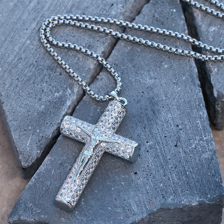 Christianartworkshop Jesus Crucifix Paved Necklace: Sparkling Detail for Faith & Daily Style - image 4