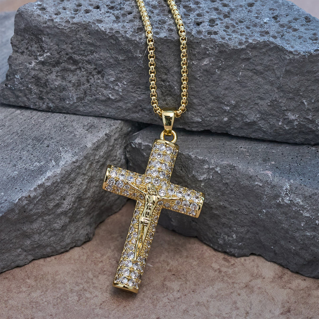 Christianartworkshop Jesus Crucifix Paved Necklace: Sparkling Detail for Faith & Daily Style - image 7