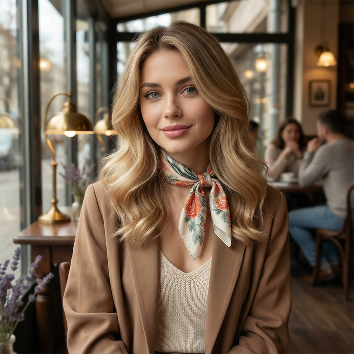 Christianartworkshop Serene Madonna Satin Scarf: A Blossom of Devotion - image 12