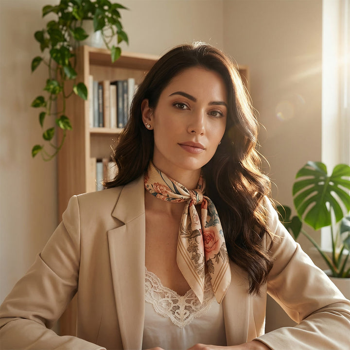 Christianartworkshop Serene Madonna Satin Scarf: A Blossom of Devotion - image 14