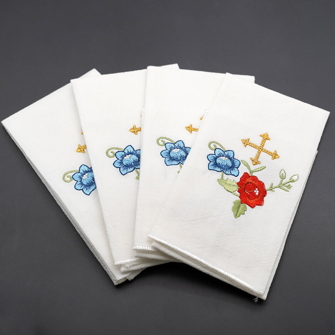 Christianartworkshop Sacred Embroidered Handkerchief: Faith in Every Stitch - H - 4 Pieces - image 34