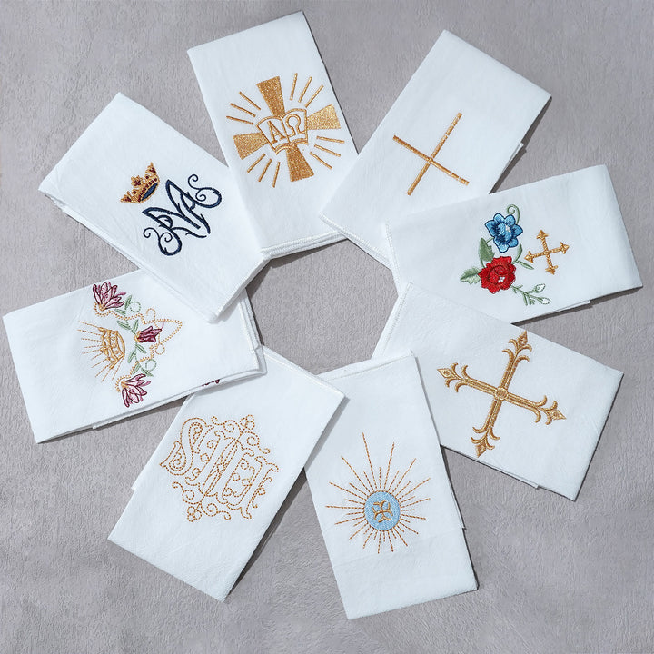 Christianartworkshop Sacred Embroidered Handkerchief: Faith in Every Stitch - image 0