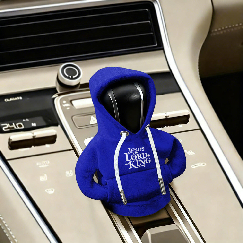 Christianartworkshop Jesus Lord and King Hoodie Car Shift Cover: A Royal Declaration - Navy Blue - image 4
