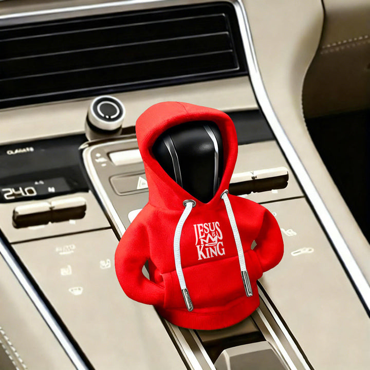 Christianartworkshop Jesus Is My King Hoodie Car Shift Cover: A Royal Proclamation - Red - image 9