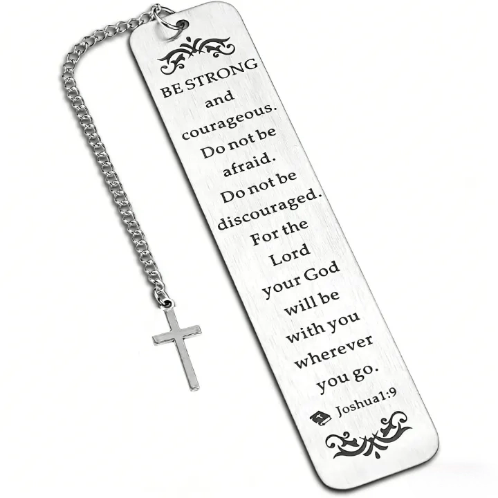 Christianartworkshop Verse-Accent Bookmark: Useful Comfort with Sacred Symbolism - Joshua 1:9 - B - image 2