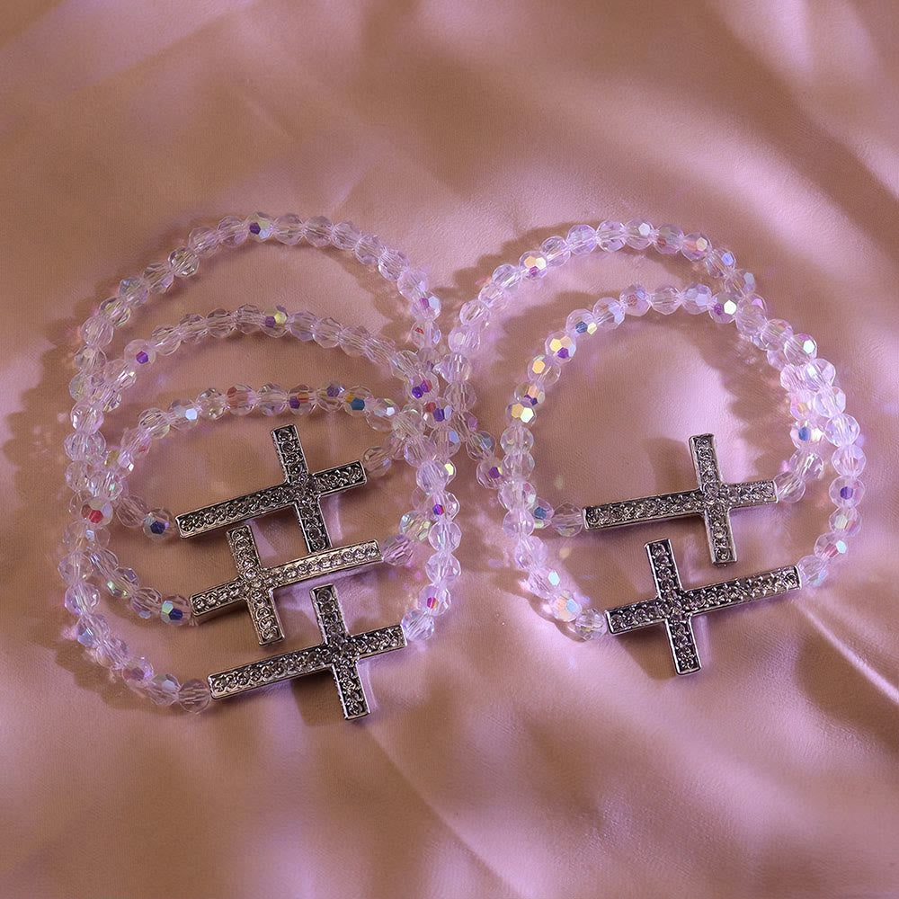 FREE Today: White & Peacock Blue Cross Bracelet: Belief Wrapped in Shimmer - image 5