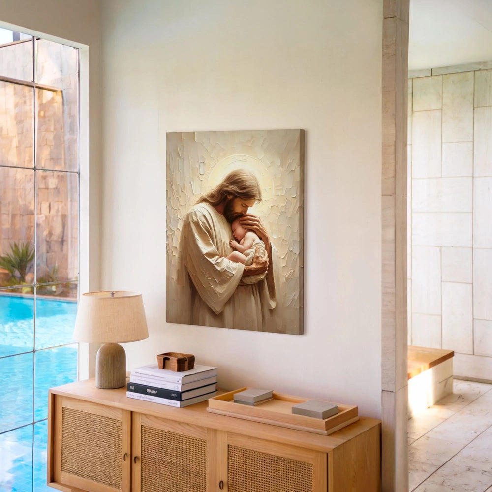 Christianartworkshop Embracing Jesus Wall Art Print: Tender Companion for Home Spaces - image 1