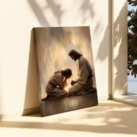 Christianartworkshop Shepherd’s Care Wall Art Print: Tender Companion for Home Spaces - 11.81''*15.75''0.71"/30*40*1.8cm - Framed Canvas Painting - image 0