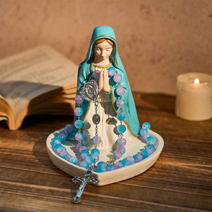 Christianartworkshop Classic Resin Praying Our Lady Rosary Holder: A Timeless Emblem of Devotion - image 9