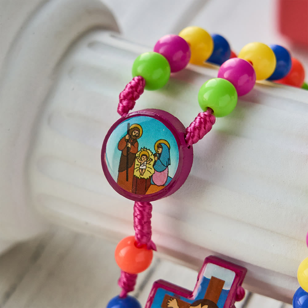 FREE Today: Colorful Children Rosary with Holy Family & Saint Charms: Child-Friendly Faith Prayer Beads - image 9