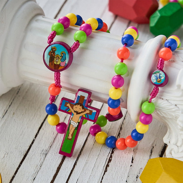 FREE Today: Colorful Children Rosary with Holy Family & Saint Charms: Child-Friendly Faith Prayer Beads - image 7
